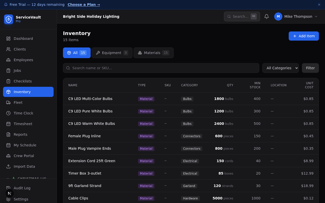 Inventory management with check-out workflow and transaction history